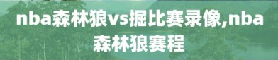 nba森林狼vs掘比赛录像,nba森林狼赛程