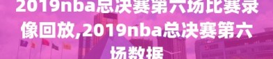 2019nba总决赛第六场比赛录像回放,2019nba总决赛第六场数据
