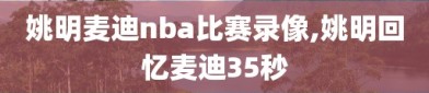 姚明麦迪nba比赛录像,姚明回忆麦迪35秒