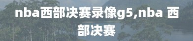 nba西部决赛录像g5,nba 西部决赛