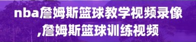 nba詹姆斯篮球教学视频录像,詹姆斯篮球训练视频