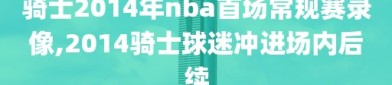 骑士2014年nba首场常规赛录像,2014骑士球迷冲进场内后续