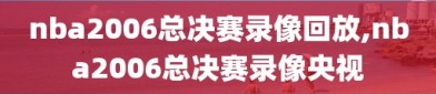 nba2006总决赛录像回放,nba2006总决赛录像央视