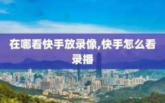 在哪看快手放录像,快手怎么看录播
