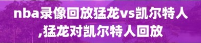 nba录像回放猛龙vs凯尔特人,猛龙对凯尔特人回放
