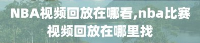 NBA视频回放在哪看,nba比赛视频回放在哪里找