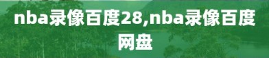 nba录像百度28,nba录像百度网盘