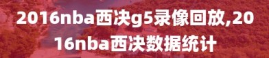 2016nba西决g5录像回放,2016nba西决数据统计