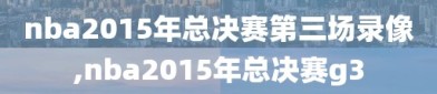 nba2015年总决赛第三场录像,nba2015年总决赛g3